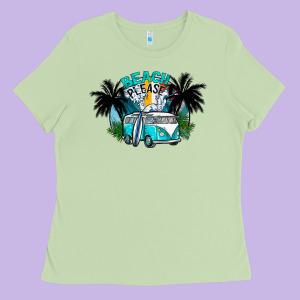 Beach Please Ladies Tee Designed By Cowhidedigitalart