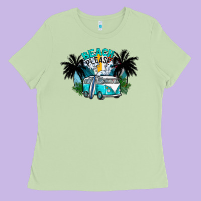 Beach Please Ladies Tee Designed By Cowhidedigitalart