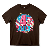 Chocolate Brown 4th of July Heavy Core Tee - FaDigitalArtStudio