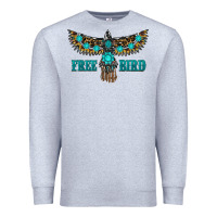 Heather Grey turquoise freebird Premium Sweatshirt - RanaPortraitStore