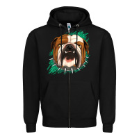 Black Bulldog Green glitter Zipper Hoodie - Jasminsmagicworld
