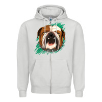 Dove Grey Bulldog Green glitter Zipper Hoodie - Jasminsmagicworld