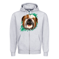 Heather Grey Bulldog Green glitter Zipper Hoodie - Jasminsmagicworld