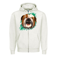 Oatmeal Heather Bulldog Green glitter Zipper Hoodie - Jasminsmagicworld