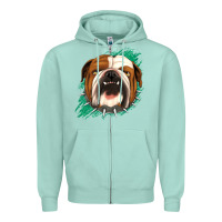 Seafoam Bulldog Green glitter Zipper Hoodie - Jasminsmagicworld