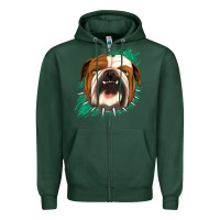 Sports Green Bulldog Green glitter Zipper Hoodie - Jasminsmagicworld