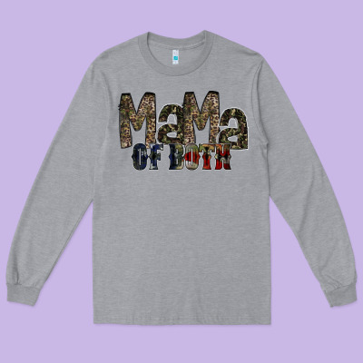 Mama Of Both Long Sleeve Tee Designed By Racoondesign