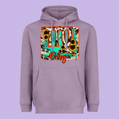 Virgo Turquoise Cowhide Heavyweight Hoodie Designed By Ranaportraitstore