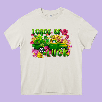 Loads Of Luck St. Patricks Day Heavy Core Tee Designed By Fadigitalartstudio