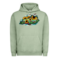 Pigment Oil Green Kentucky map sunflower cactus serape Urban Hoodie - RanaPortraitStore