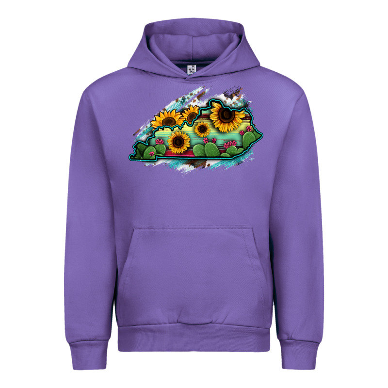 Kentucky Map Sunflower Cactus Serape Urban Hoodie by RanaPortraitStore | Teevron