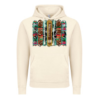 Vintage Artic football serape cowhide turquoise glitter  brushstrokes Vintage Hoodie - Artiststas