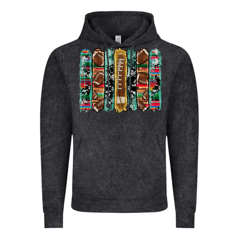 Football Serape Cowhide Turquoise Glitter  Brushstrokes Vintage Hoodie by Artiststas | Teevron