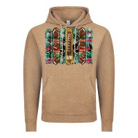 Vintage Coffee football serape cowhide turquoise glitter  brushstrokes Vintage Hoodie - Artiststas