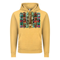 Vintage Mustard football serape cowhide turquoise glitter  brushstrokes Vintage Hoodie - Artiststas