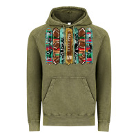 Vintage Olive football serape cowhide turquoise glitter  brushstrokes Vintage Hoodie - Artiststas