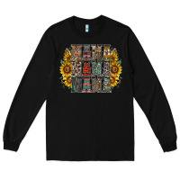 Black mama sunflower western Long Sleeve Tee - RacoonDesign
