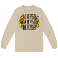 Mushroom mama sunflower western Long Sleeve Tee - RacoonDesign