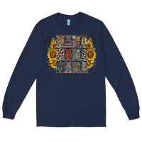 Navy mama sunflower western Long Sleeve Tee - RacoonDesign