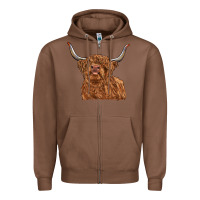 Chestnut highland cow Zipper Hoodie - RanaPortraitStore