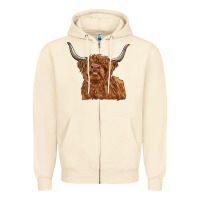 Sandshell highland cow Zipper Hoodie - RanaPortraitStore