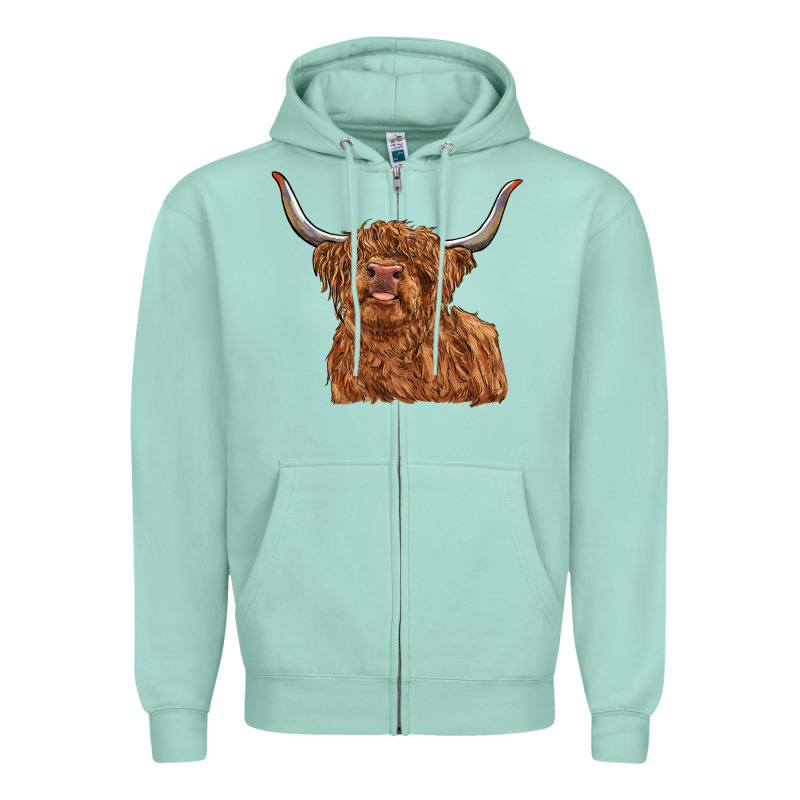 Highland Cow Zipper Hoodie by RanaPortraitStore | Teevron