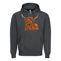 Smoke highland cow Zipper Hoodie - RanaPortraitStore