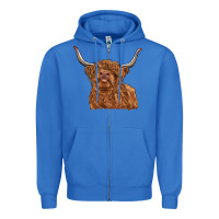 True Royal highland cow Zipper Hoodie - RanaPortraitStore