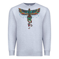 Heather Grey aztec serape thunderbird Premium Sweatshirt - RanaPortraitStore