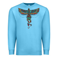 Ocean Blue aztec serape thunderbird Premium Sweatshirt - RanaPortraitStore