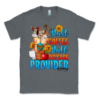 Charcoal Heather Half coffee half daycare provider Classic Tee - FaDigitalArtStudio