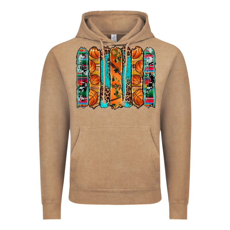 Basketball Serape Cowhide Turquoise Leopard Glitter  Brushstrokes Vintage Hoodie by Artiststas | Teevron