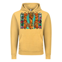 Vintage Mustard basketball serape cowhide turquoise leopard glitter  brushstrokes Vintage Hoodie - Artiststas
