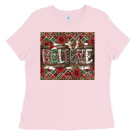 Bubblegum Pink Believe Ladies Tee - CowhideDigitalArt