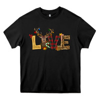 Black christmas reindeer love Heavy Core Tee - RanaPortraitStore