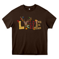 Chocolate Brown christmas reindeer love Heavy Core Tee - RanaPortraitStore