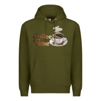 Army Green coffee time Premium Hoodie - BarkalooDesign