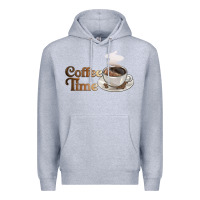 Heather Grey coffee time Premium Hoodie - BarkalooDesign