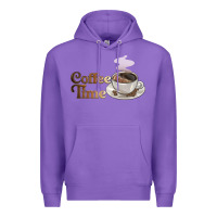 Purple coffee time Premium Hoodie - BarkalooDesign