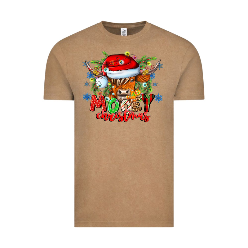 Mooey Christmas Vintage Tee by CowhideDigitalArt | Teevron