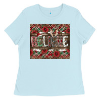 Baby Blue Believe Ladies Tee - CowhideDigitalArt