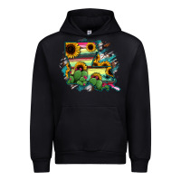 Black Louisiana Map Sunflower Cactus Serape Urban Hoodie - RanaPortraitStore
