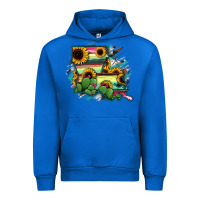 Cobalt Louisiana Map Sunflower Cactus Serape Urban Hoodie - RanaPortraitStore