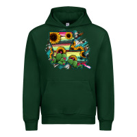 Forest Green Louisiana Map Sunflower Cactus Serape Urban Hoodie - RanaPortraitStore