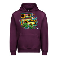 Mauve Wine Louisiana Map Sunflower Cactus Serape Urban Hoodie - RanaPortraitStore