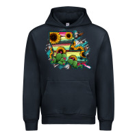 Navy Louisiana Map Sunflower Cactus Serape Urban Hoodie - RanaPortraitStore