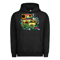 Pigment Black Louisiana Map Sunflower Cactus Serape Urban Hoodie - RanaPortraitStore