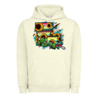 Pigment Pistachio Louisiana Map Sunflower Cactus Serape Urban Hoodie - RanaPortraitStore
