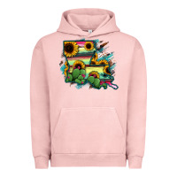 Pigment Salmon Louisiana Map Sunflower Cactus Serape Urban Hoodie - RanaPortraitStore