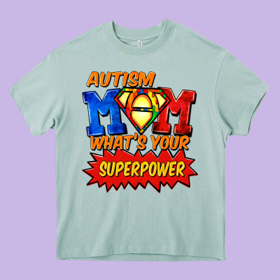 Autism Mom What's Your Superpower Mother's Day Heavy Core Tee Designed By Fadigitalartstudio